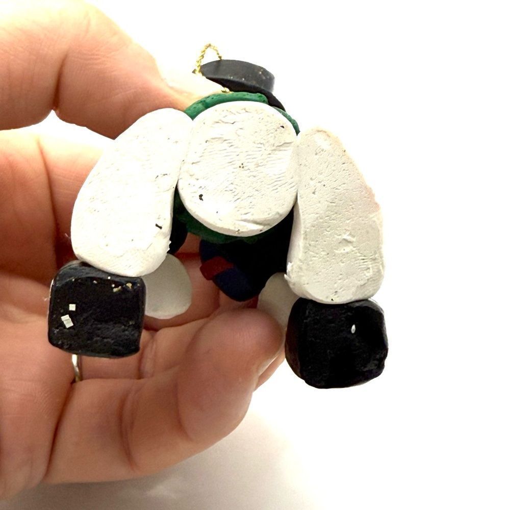 Snowman With A Top hat Figurine Christmas Tree Ornament - Picture 3 of 5